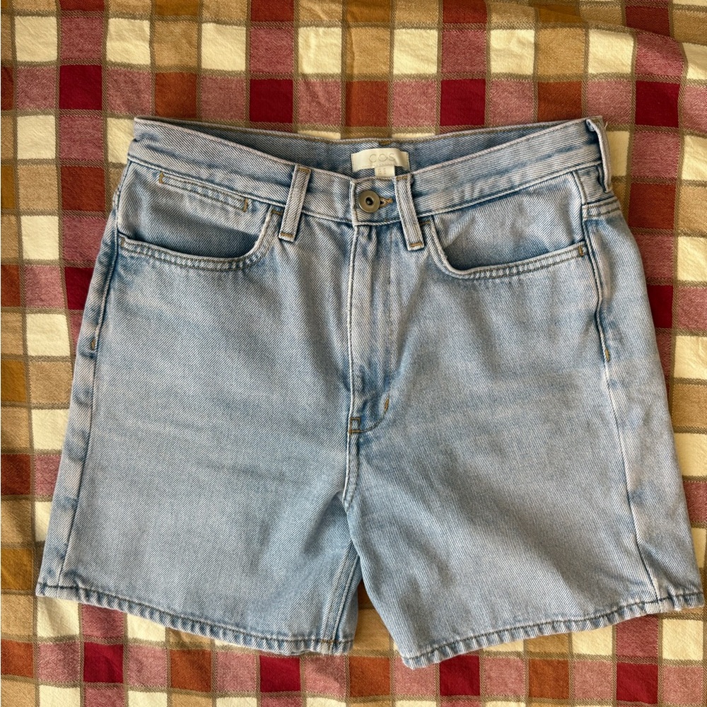 COS Light Wash Jean Shorts